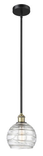 Athens Deco Swirl - 1 Light - 8 inch - Black Antique Brass - Cord hung - Mini Pendant (616-1S-BAB-G1213-8)