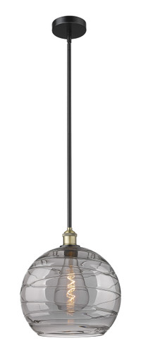 Athens Deco Swirl - 1 Light - 14 inch - Black Antique Brass - Cord hung - Pendant (616-1S-BAB-G1213-14SM)