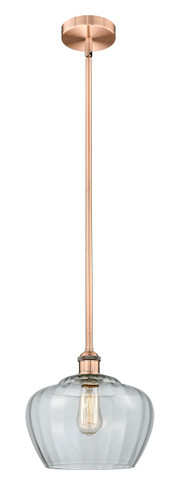 Fenton - 1 Light - 11 inch - Antique Copper - Cord hung - Mini Pendant (616-1S-AC-G92-L-LED)