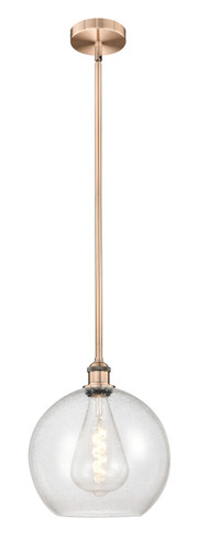 Athens - 1 Light - 12 inch - Antique Copper - Cord hung - Mini Pendant (616-1S-AC-G124-12-LED)