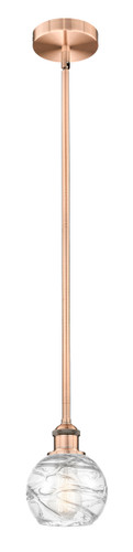 Athens Deco Swirl - 1 Light - 6 inch - Antique Copper - Cord hung - Mini Pendant (616-1S-AC-G1213-6)
