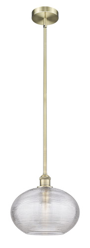 Ithaca - 1 Light - 12 inch - Antique Brass - Cord hung - Mini Pendant (616-1S-AB-G555-12CL)