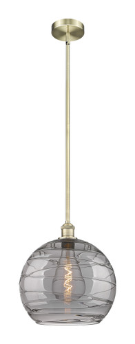 Athens Deco Swirl - 1 Light - 14 inch - Antique Brass - Cord hung - Pendant (616-1S-AB-G1213-14SM)