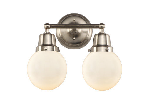 Beacon - 2 Light - 14 inch - Brushed Satin Nickel - Bath Vanity Light (623-2W-SN-G201-6)