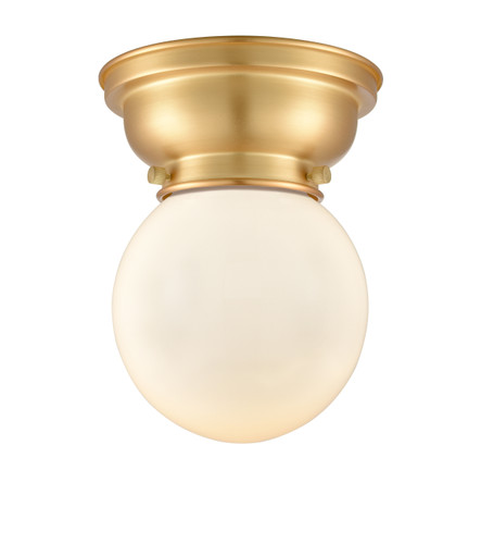 Beacon - 1 Light - 6 inch - Satin Gold - Flush Mount (623-1F-SG-G201-6-LED)