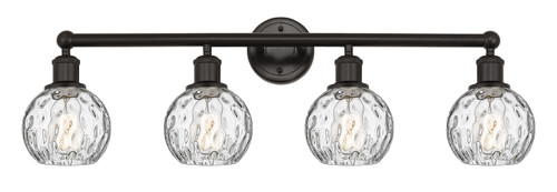 Athens Water Glass - 4 Light - 33 inch - Oil Rubbed Bronze - Bath Vanity Light (616-4W-OB-G1215-6)