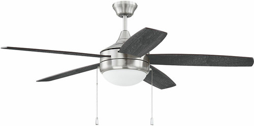 Phaze 5 52" 5-Blade Ceiling Fan in Brushed Polished Nickel w/ Brushed Nickel/Greywood Blades; Integrated Light Kit (PHA52BNK5-BNGW)