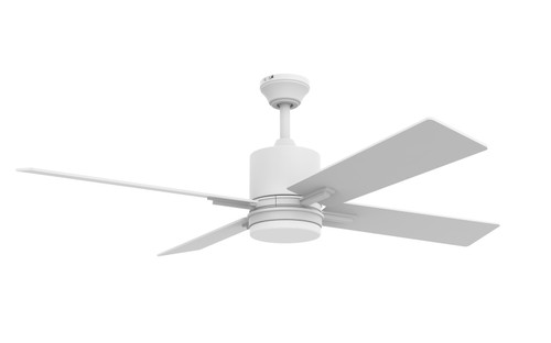 Teana 52" 4-Blade Ceiling Fan in White w/ White Blades; Light Kit Included (optional) (TEA52W4)