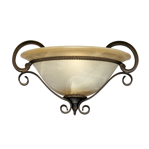 Meridian 1 Light Wall Sconce in Golden Bronze with Antique Marbled Glass (3890-WSC GB)