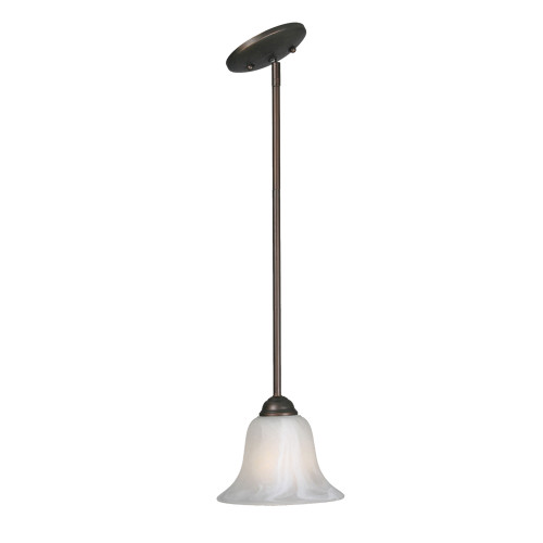 Multi-Family 1 Light Mini Pendant, Rubbed Bronze W/ Marbled Glass (4120 RBZ-MBL)