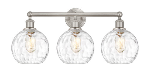 Athens Water Glass - 3 Light - 26 inch - Satin Nickel - Bath Vanity Light (616-3W-SN-G1215-8)