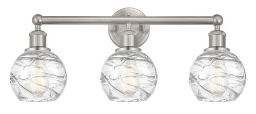 Athens Deco Swirl - 3 Light - 24 inch - Brushed Satin Nickel - Bath Vanity Light (616-3W-SN-G1213-6)