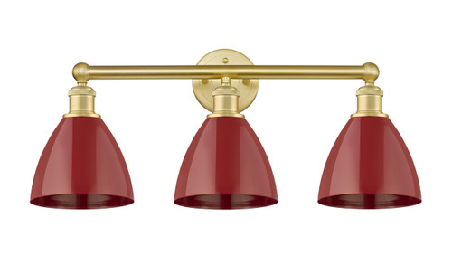 Plymouth - 3 Light - 26 inch - Satin Gold - Bath Vanity Light (616-3W-SG-MBD-75-RD)