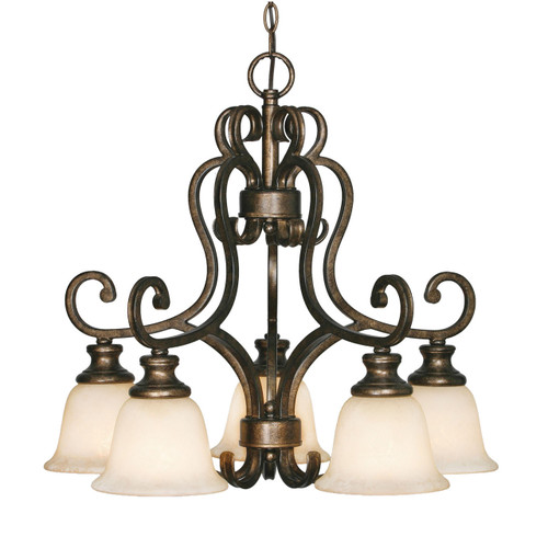 Torbellino 5 Light Chandelier In Cordoban Bronze W/ Remolino Glass (8106-D5 CDB)