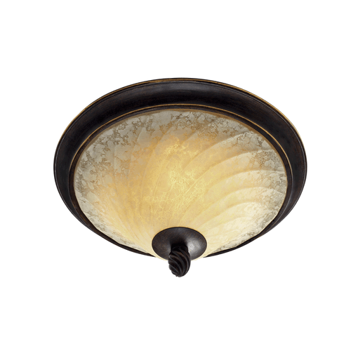 Torbellino 2 Light Flush Mount, Cordoban Bronze W/ Remolino Glass (8106-FM CDB)