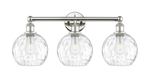 Athens Water Glass - 3 Light - 26 inch - Polished Nickel - Bath Vanity Light (616-3W-PN-G1215-8)