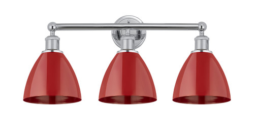 Plymouth - 3 Light - 26 inch - Polished Chrome - Bath Vanity Light (616-3W-PC-MBD-75-RD)