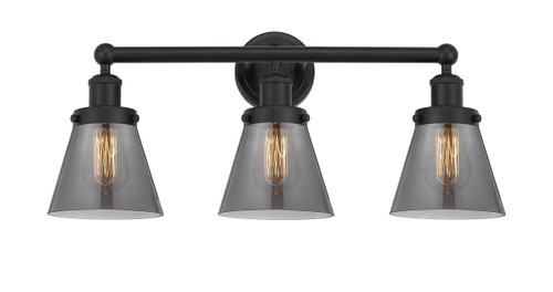 Cone - 3 Light - 24 inch - Matte Black - Bath Vanity Light (616-3W-BK-G63)