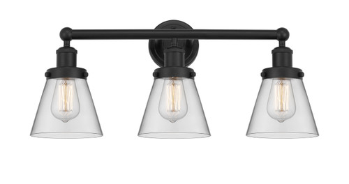 Cone - 3 Light - 24 inch - Matte Black - Bath Vanity Light (616-3W-BK-G62)