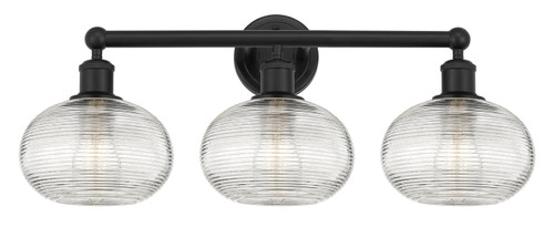 Ithaca - 3 Light - 26 inch - Matte Black - Bath Vanity Light (616-3W-BK-G555-8CL)