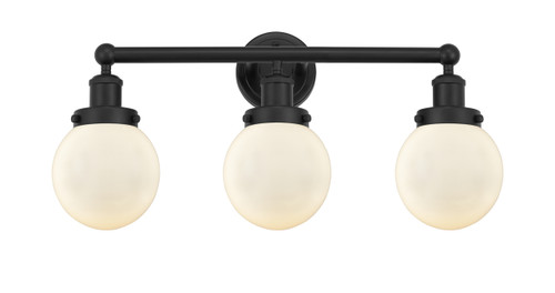 Beacon - 3 Light - 24 inch - Matte Black - Bath Vanity Light (616-3W-BK-G201-6)