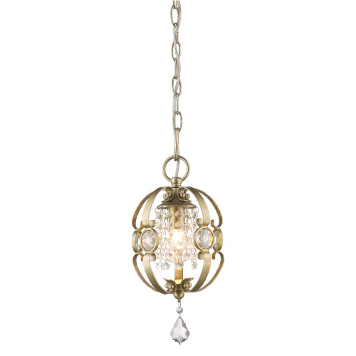 Ella 1 Light Mini Pendant In White Gold (1323-M1L WG)