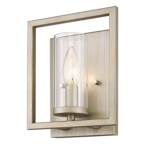 Marco 1 Light Sconce In White Gold With Clear Glass (6068-1W WG)