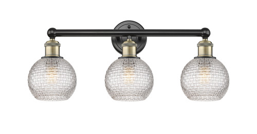 Athens - 3 Light - 24 inch - Black Antique Brass - Bath Vanity Light (616-3W-BAB-G122C-6CL)