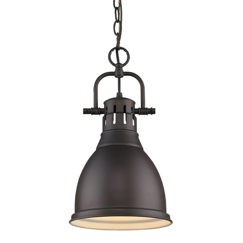 Duncan 1 Light Mini Pendant, Rubbed Bronze W/ Matching Shade(s) (3602-S RBZ-RBZ)