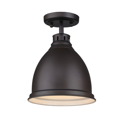 Duncan 1 Light Flush Mount In Rubbed Bronze (3602-FM RBZ-RBZ)