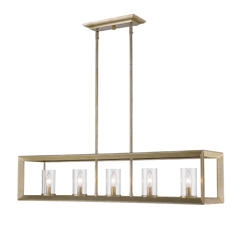 Smyth 5 Light Linear Pendant In White Gold With Clear Glass (2073-LP WG-CLR)