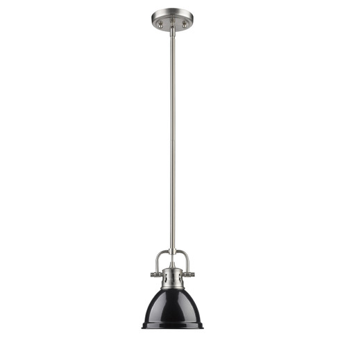 Duncan 1 Light Mini Pendant In Pewter With Black Steel Shade(s) (3604-M1L PW-BK)