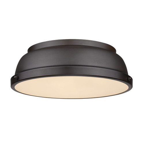 Duncan 14" Flush Mount in Rubbed Bronze with a Rubbed Bronze Shade (3602-14 RBZ-RBZ)