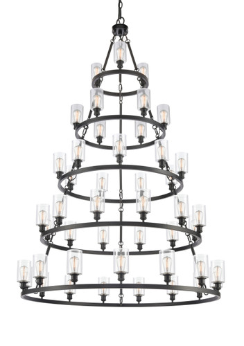 Clymer - 45 Light - 60 inch - Matte Black - Chain Hung - Chandelier (8203456-BK-G802-LED)
