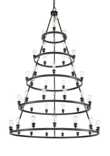 Saloon - 45 Light - 60 inch - Matte Black - Chain Hung - Chandelier (8203456-BK)