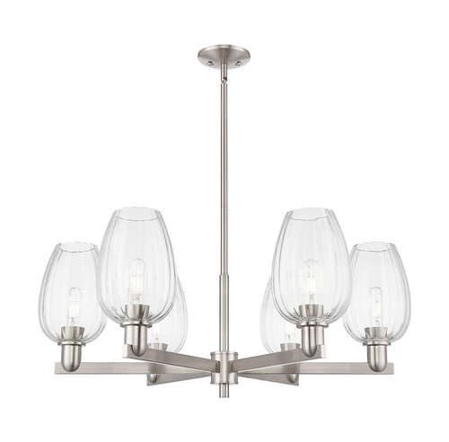 Preston - 6 Light - 24 inch - Satin Nickel - Chandelier (716-6CR-SN-G457-6CL)