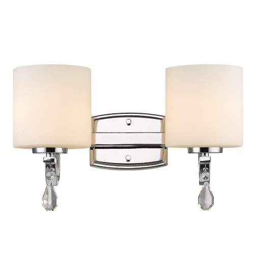 Evette 2 Light Vanity In Chrome With Opal Glass (8037-BA2 CH-OP)