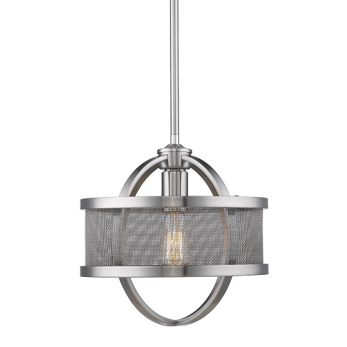 Colson 1 Light Mini Pendant In Pewter With Matching Shade(s) (3167-M1L PW-PW)