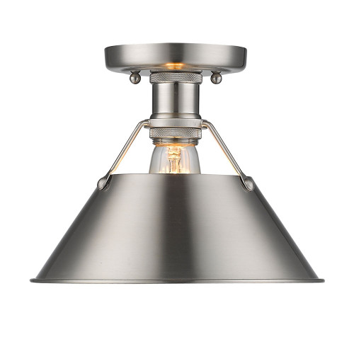 Orwell 1 Light Flush Mount In Pewter With Matching Shade(s) (3306-FM PW-PW)