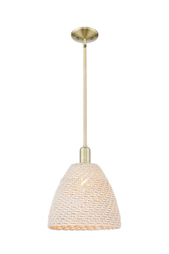 Bristol Natural - 1 Light - 6 inch - Antique Brass - Mini Pendant (716-1S-AB-NBD-12-NAT)