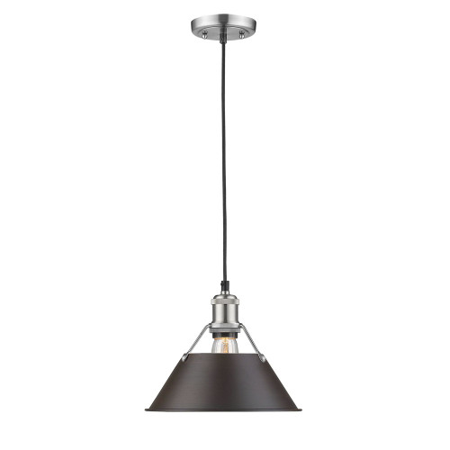 Orwell 1 Light Pendant In Pewter With Rubbed Bronze Shade(s) (3306-M PW-RBZ)