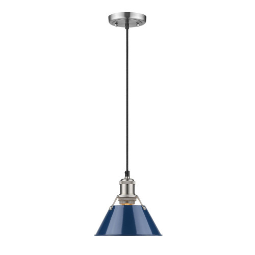 Orwell 1 Light Mini Pendant In Pewter With Navy Blue Shade(s) (3306-S PW-NVY)