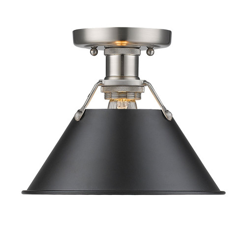 Orwell 1-Light Flush Mount in Pewter with Matte Black (3306-FM PW-BLK)
