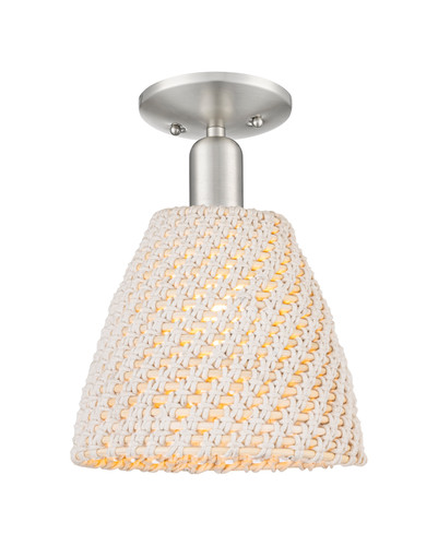 Bristol Natural - 1 Light - 6 inch - Brushed Satin Nickel - Semi-Flush Mount (716-1C-SN-NBD-9-NAT)