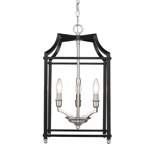 Leighton 3 Light Pendant In Pewter (8401-3P PW-BLK)