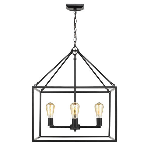 Wesson 4 Light Chandelier In Matte Black (2072-4 BLK)