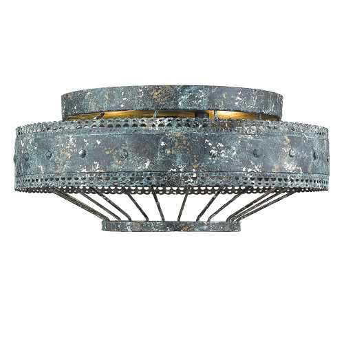 Ferris 2 Light Flush Mount In Blue Verde Patina (7856-FM VP)