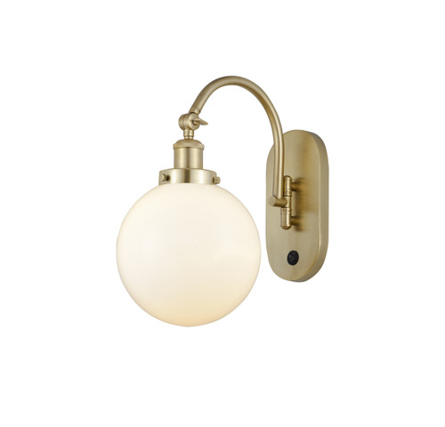 Beacon - 1 Light - 8 inch - Satin Gold - Sconce (918-1W-SG-G201-8-LED)