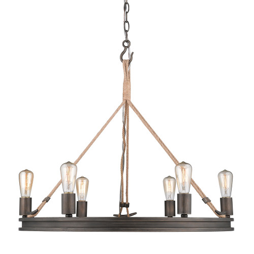 Chatham 6 Light Chandelier In Gunmetal Bronze (1048-6 GMT)