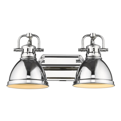 Duncan 2 Light Vanity In Chrome With Matching Steel Shade(s) (3602-BA2 CH-CH)